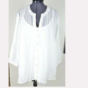 Sigrid Olsen white silk chiffon blouse w camisole